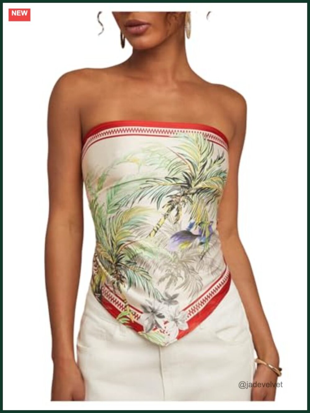 Floral Strapless Bandana Crop Top Tie Back Tank